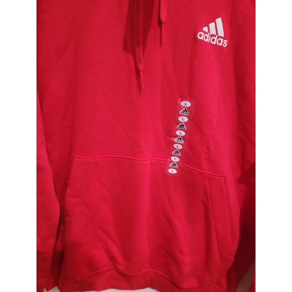 Adidas Men's Feelcozy Pullover‎ Hoodie Scarlet Red White Logo Size Large NWT